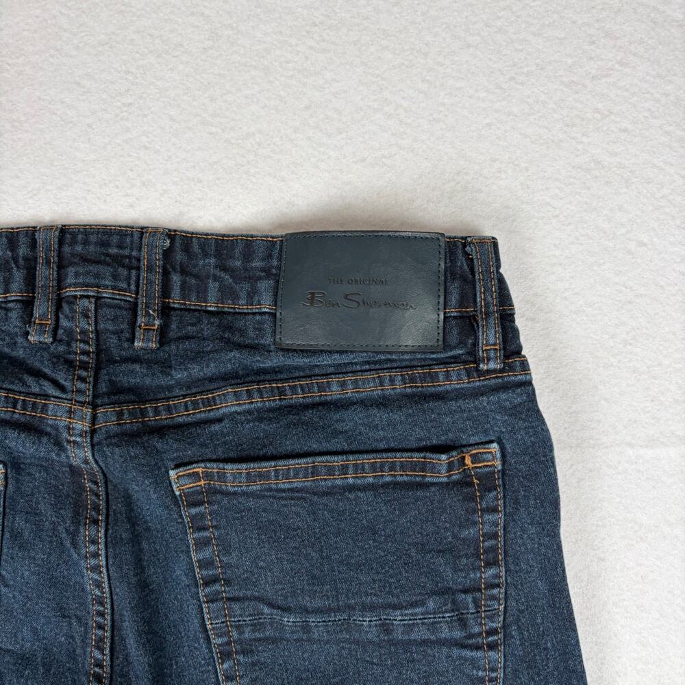 Ben Sherman Slim Straight Jeans Men’s 33x32 Dark Wash Stretch Y2K Denim - Picture 9 of 11